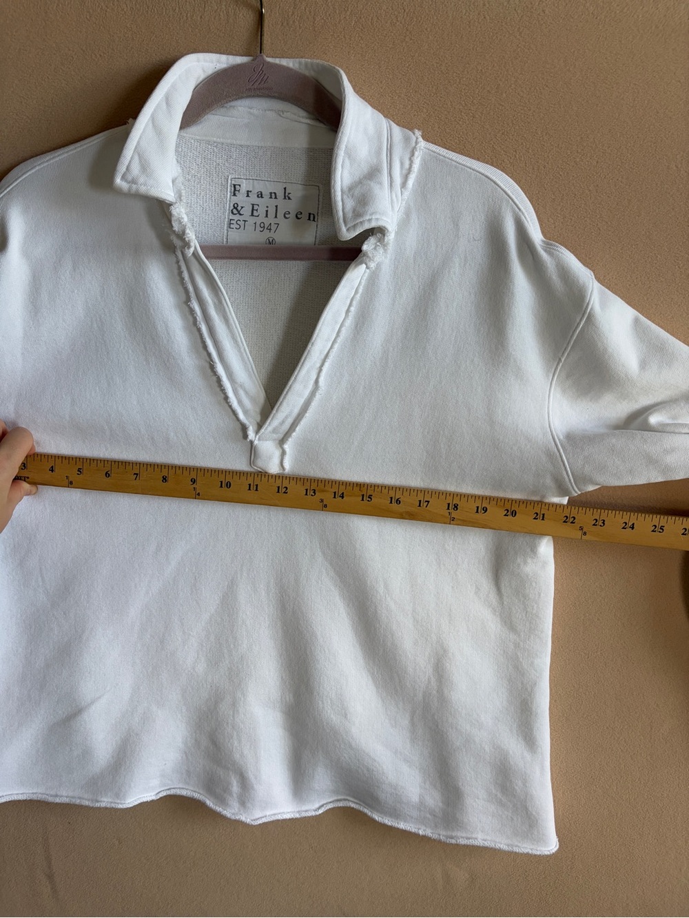 Frank and Eileen Patric Popover Henley Triple Terry White size M - Picture 8 of 14